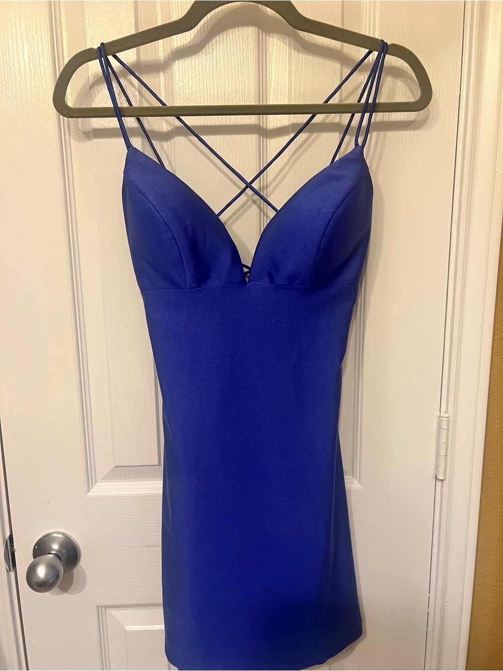 NWT Sherri Hill Strappy Royal Blue Mini Dress, size 4